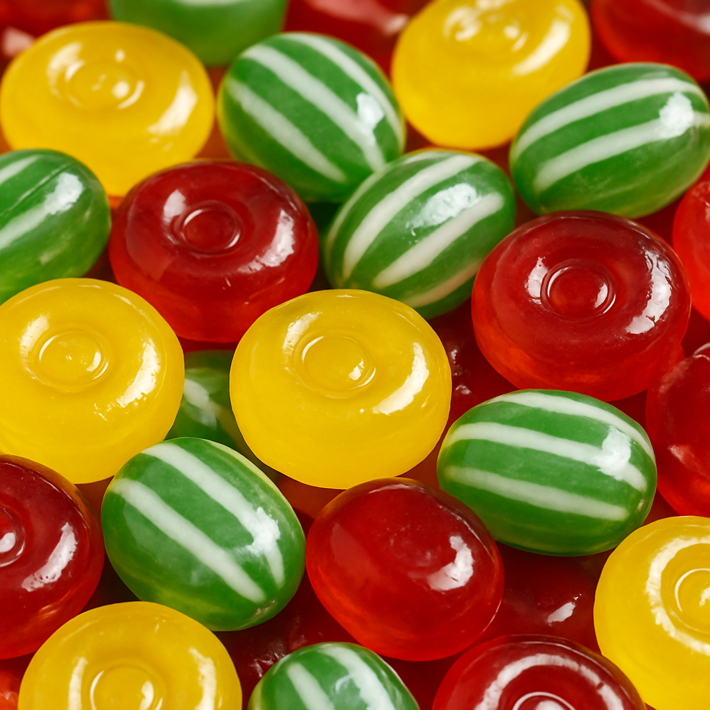 Hard candies in various flavors