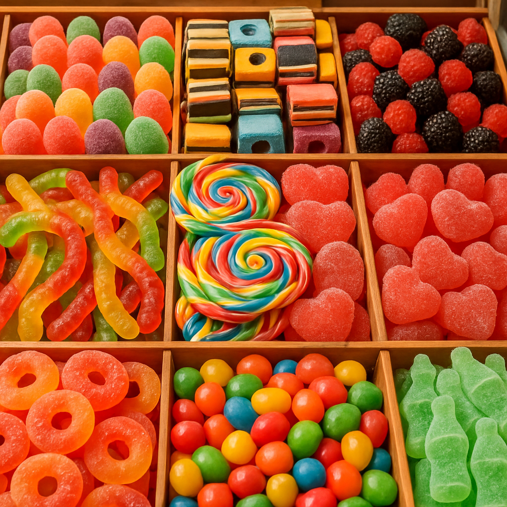 Assortimento di caramelle colorate