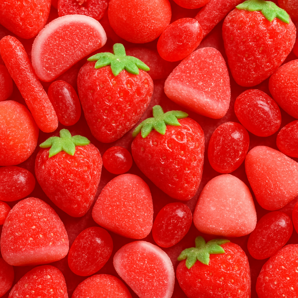Delicious strawberry candies